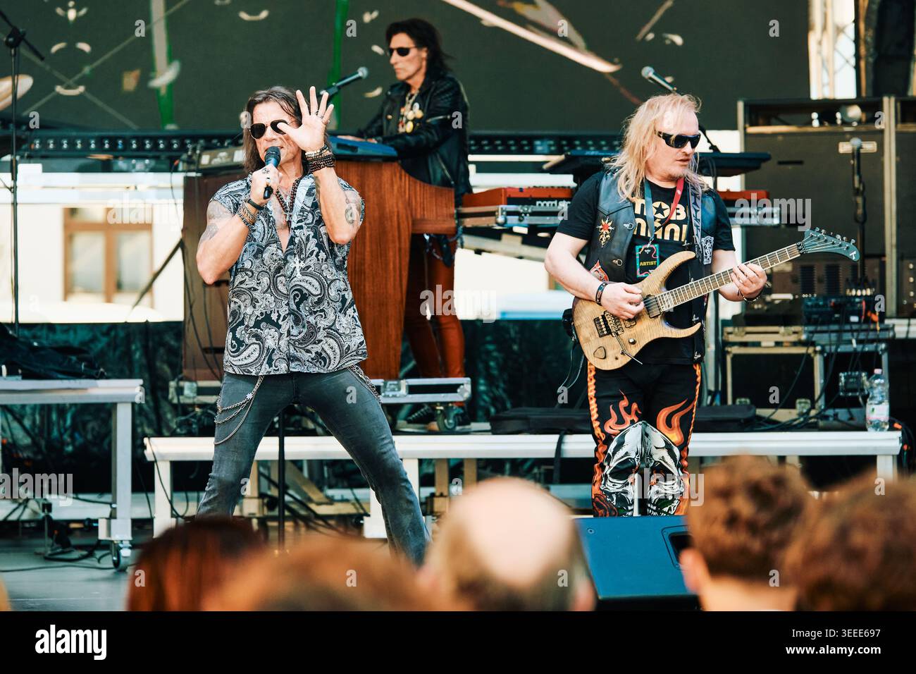 Rock band performing during the Festum Varadinum cultural festival in Oradea, Romania 2026 Stock Photo