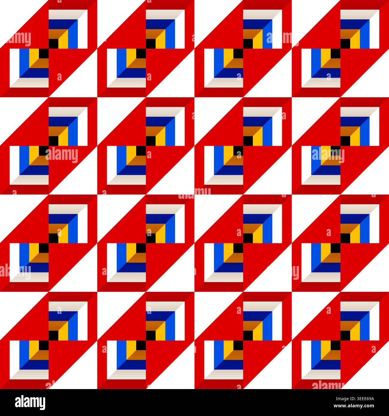 Contemporary seamless geometric pattern, square shapes. Clean abstract design, perfect for wallpaper, textiles, backgrounds. Vector illustration with Stock Vector