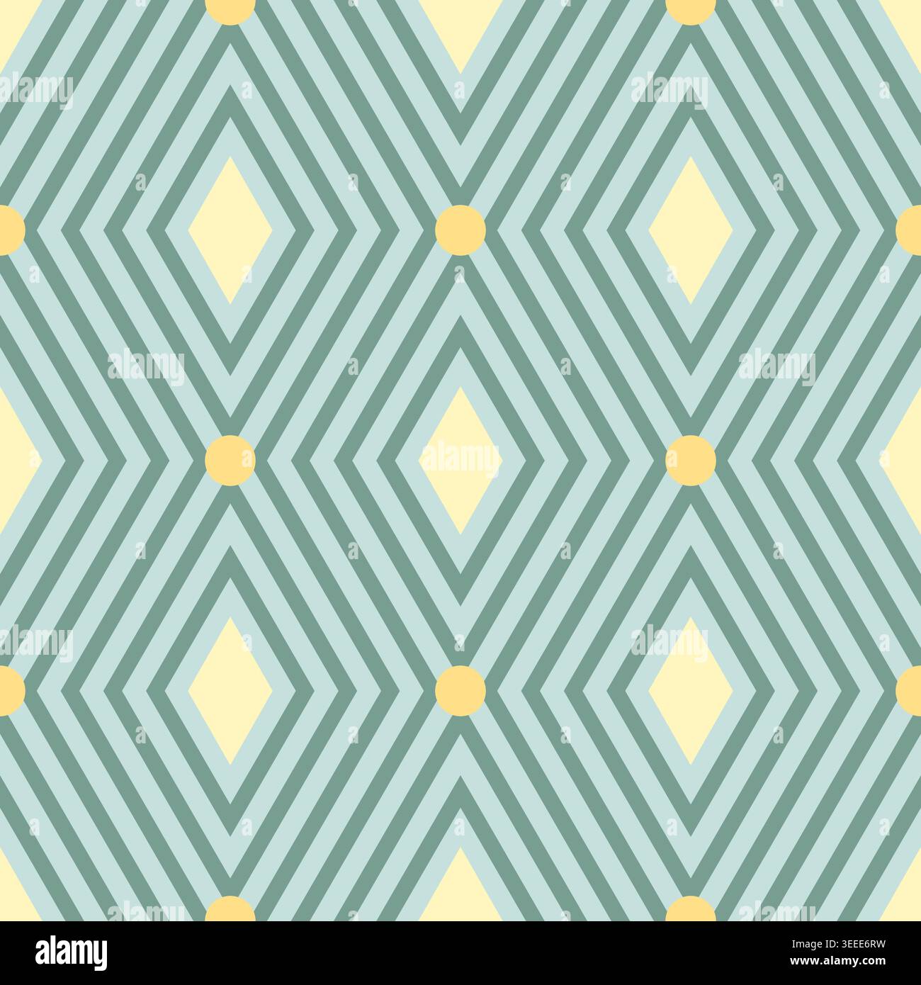 Teal and yellow Modern geometry, abstract geometric contemporary pattern with multiple lines, seamless vector pattern for wallpapers, fabrics, packagi Stock Vector