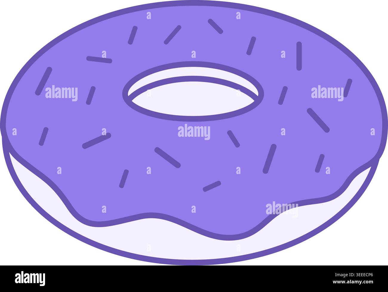 Colored Donut Icon. Vector Illustration. Round Fried Bakery Product with Icing. Tasty Food. Fast Food Concept Stock Vector