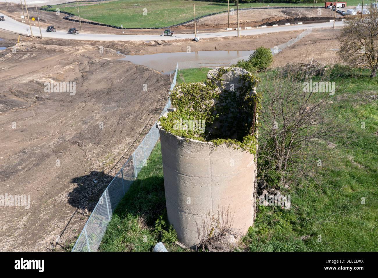 Saline, Michigan - A crumbling farm silo on land that is being ...