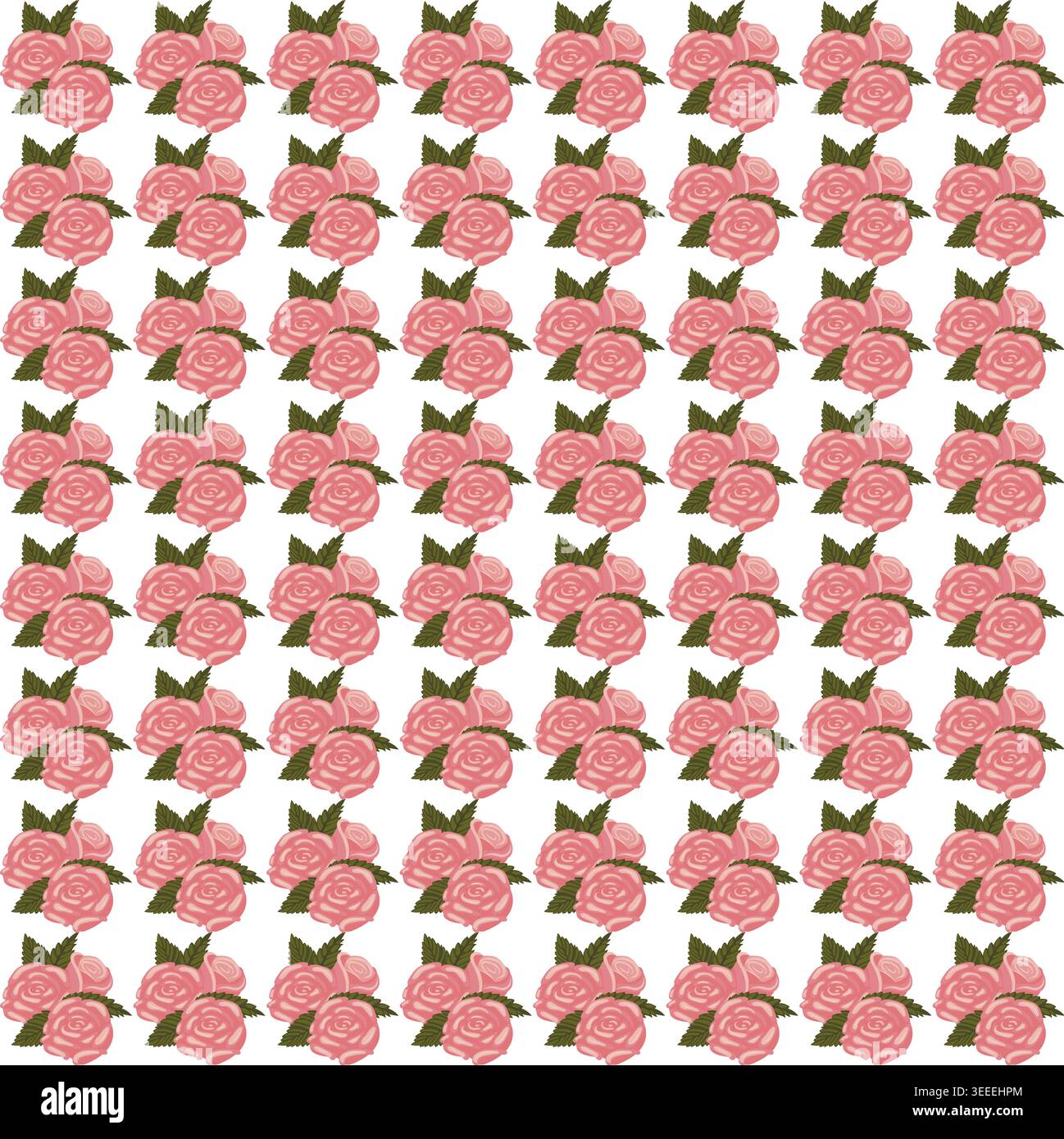Composition of pink roses. Seamless pattern. Vector illustration. Stock Vector