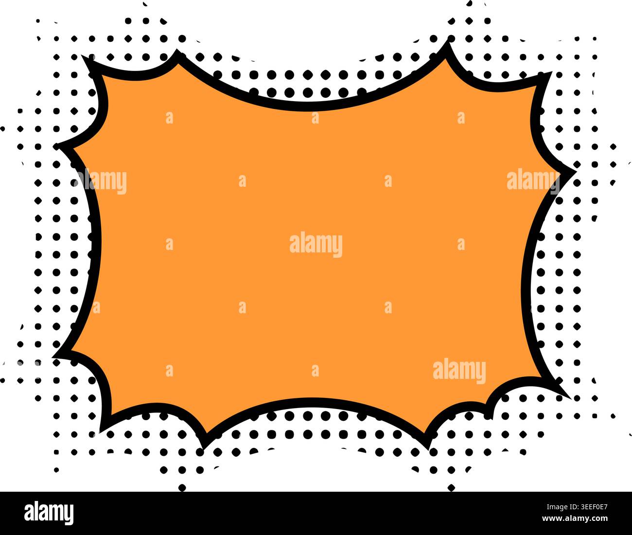 Blank speech cloud with halftone background in manga style. Cartoon ...
