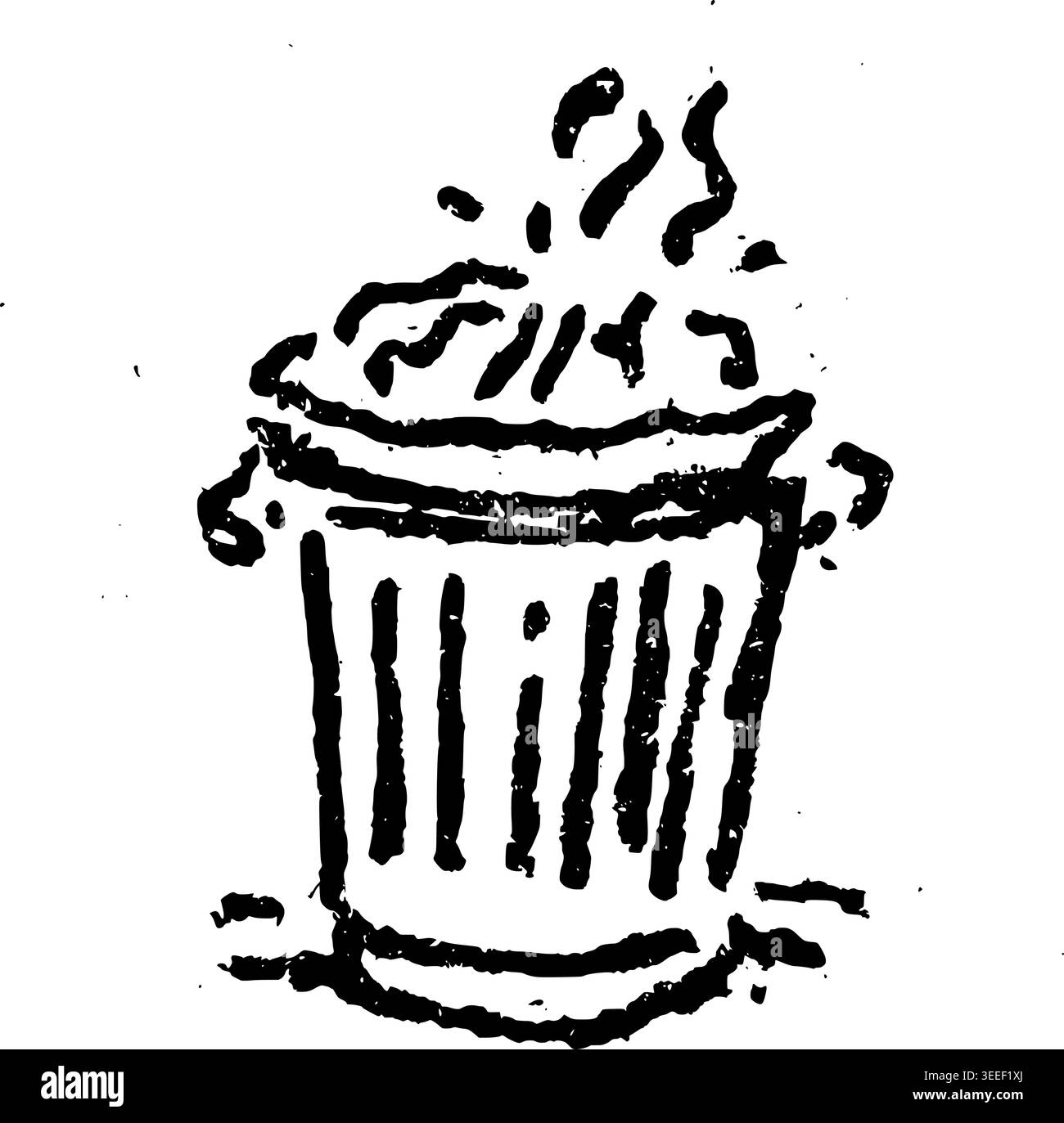 Hand Drawn Trash Can Vector Illustration Stock Vector
