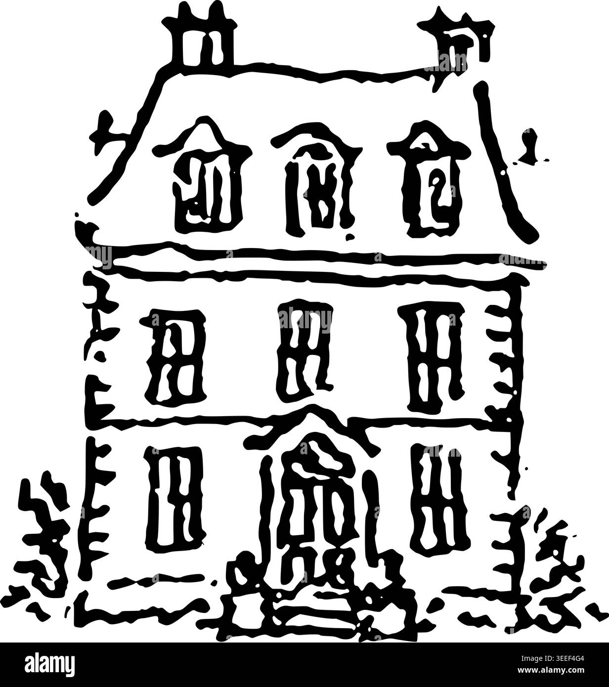 Hand Drawn Wedding House Vector Illustration Stock Vector