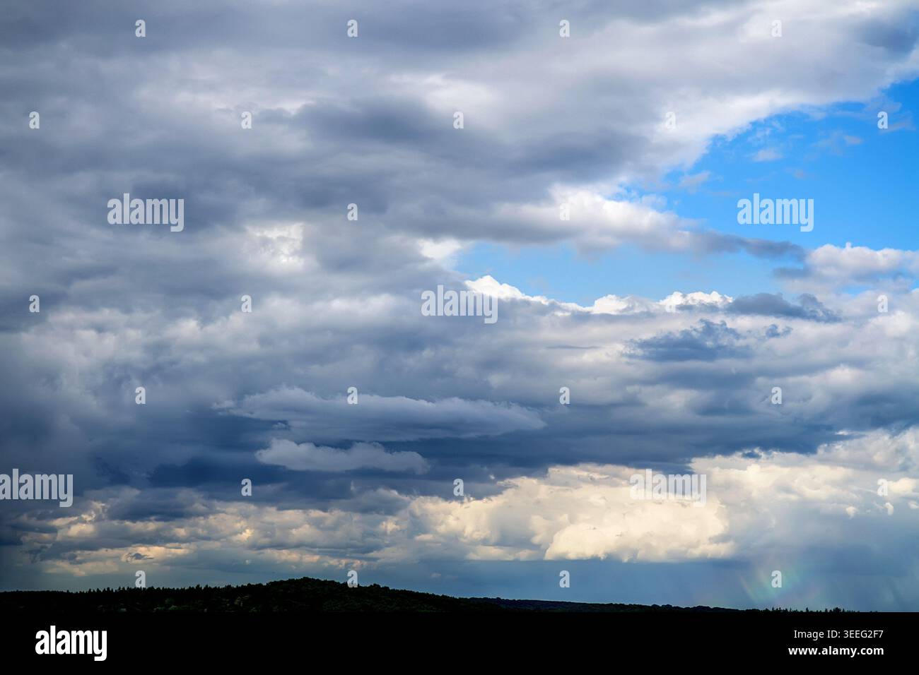 Beautiful evening sky with clouds, after a thunderstorm Stock Photo
