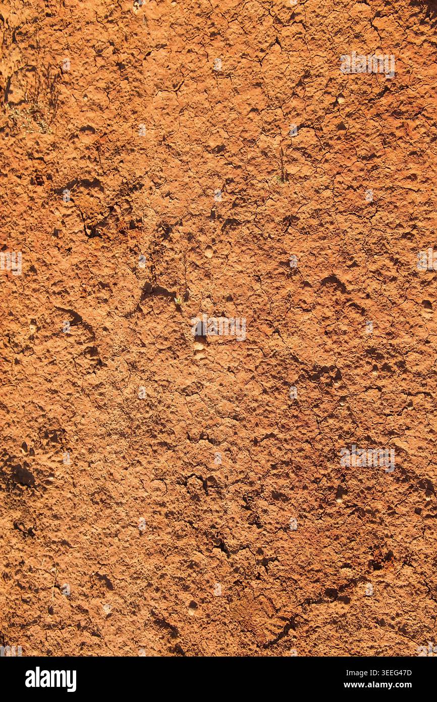 Clay earthen wall texture background, texture Stock Photo