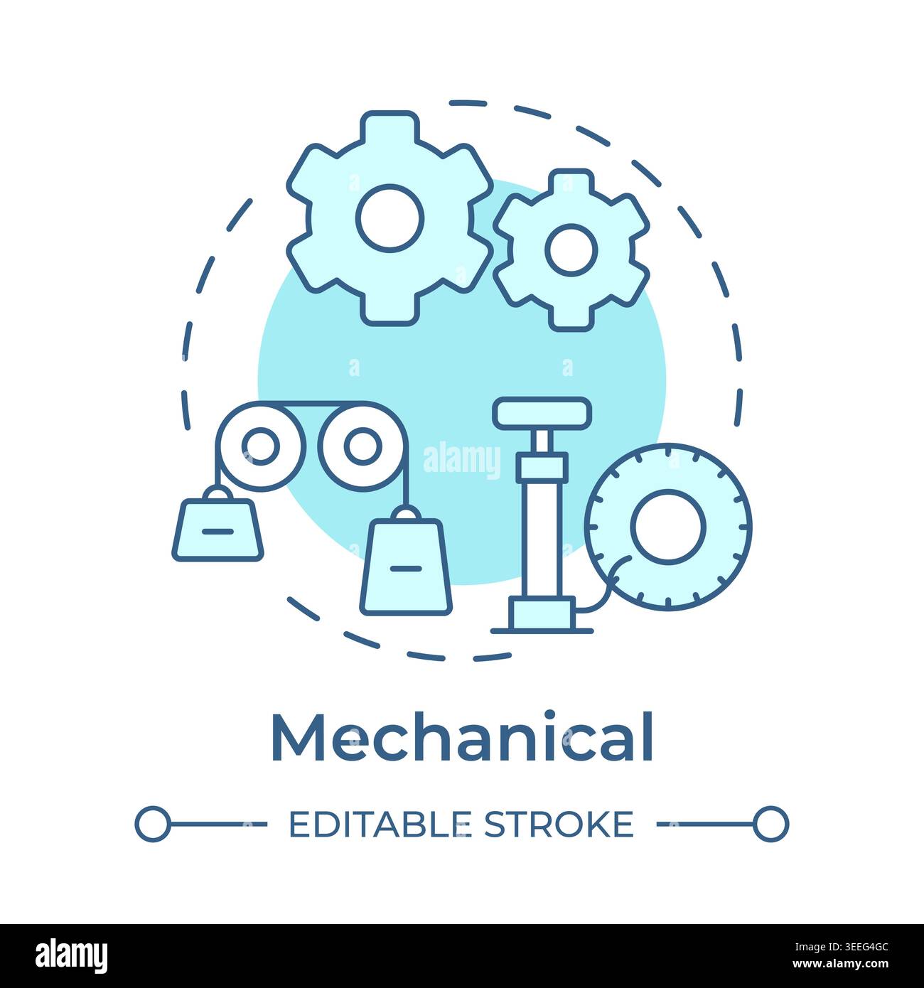 Mechanical soft blue concept icon Stock Vector