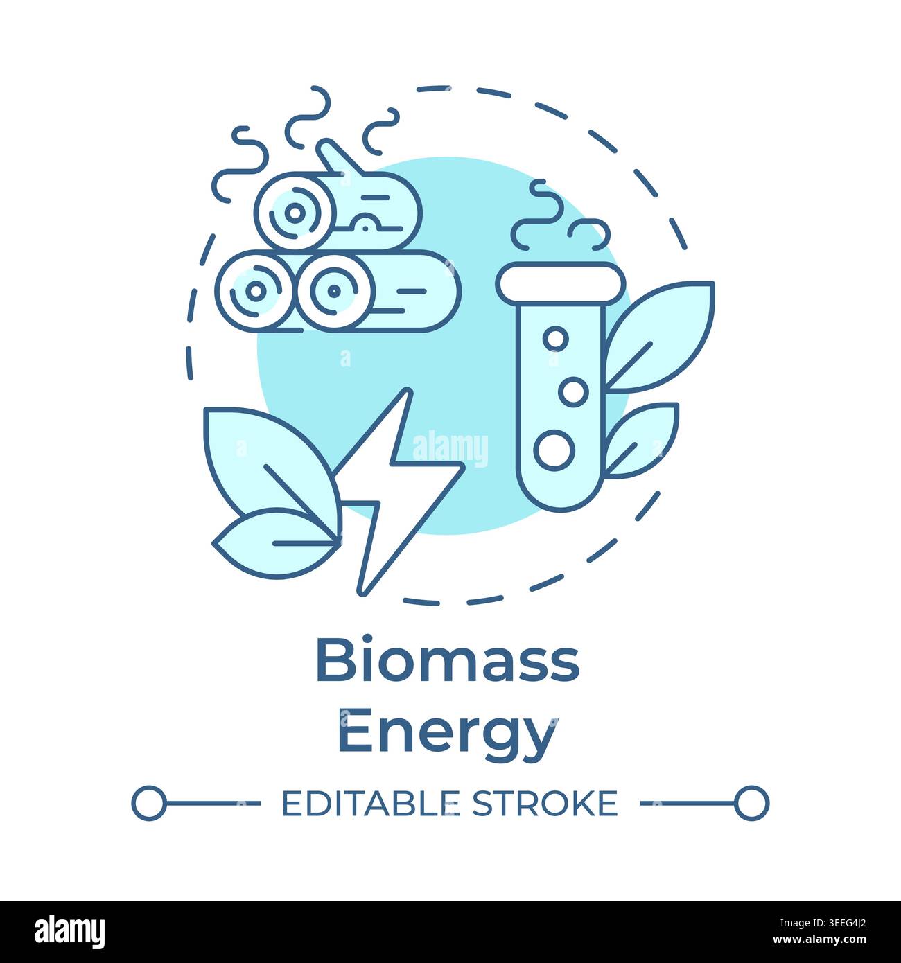Biomass energy soft blue concept icon Stock Vector