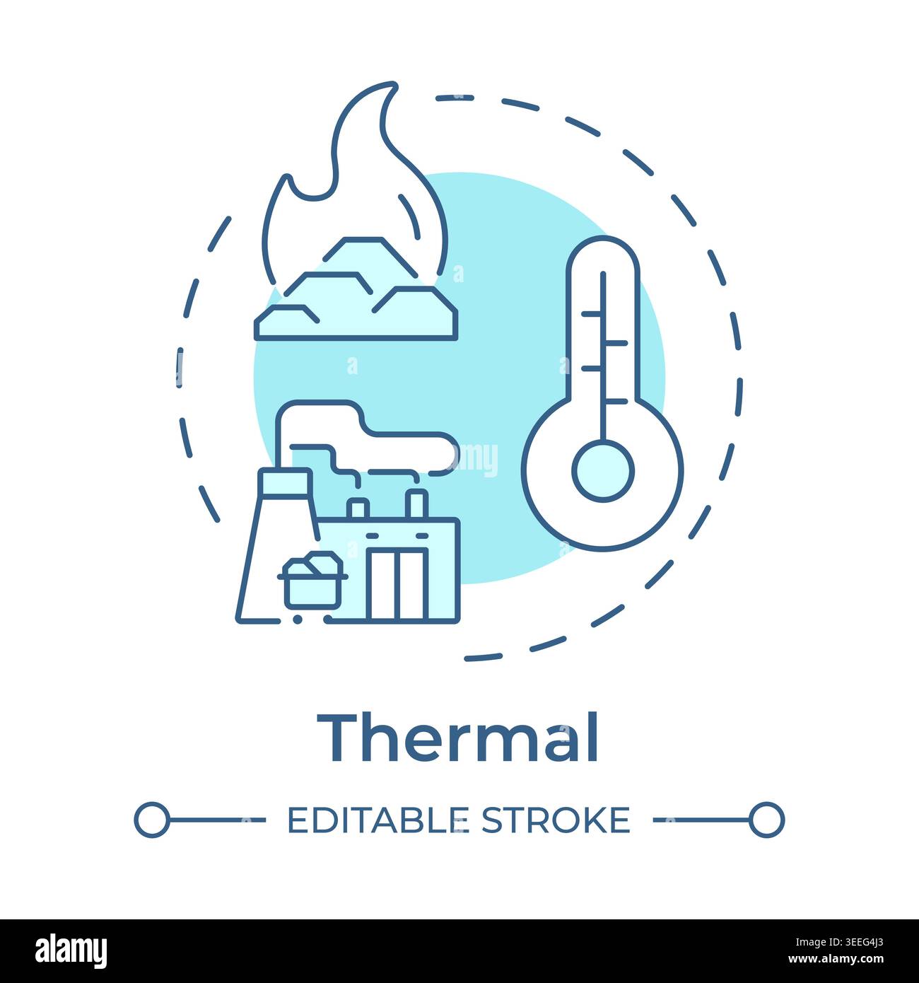 Thermal soft blue concept icon Stock Vector