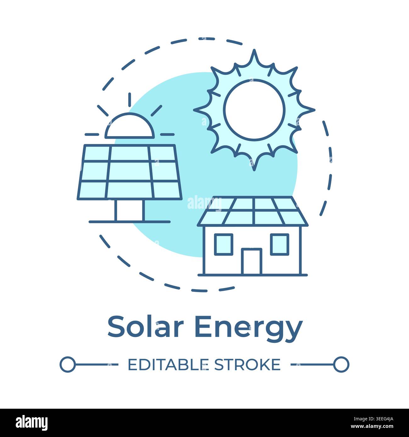 Solar energy soft blue concept icon Stock Vector