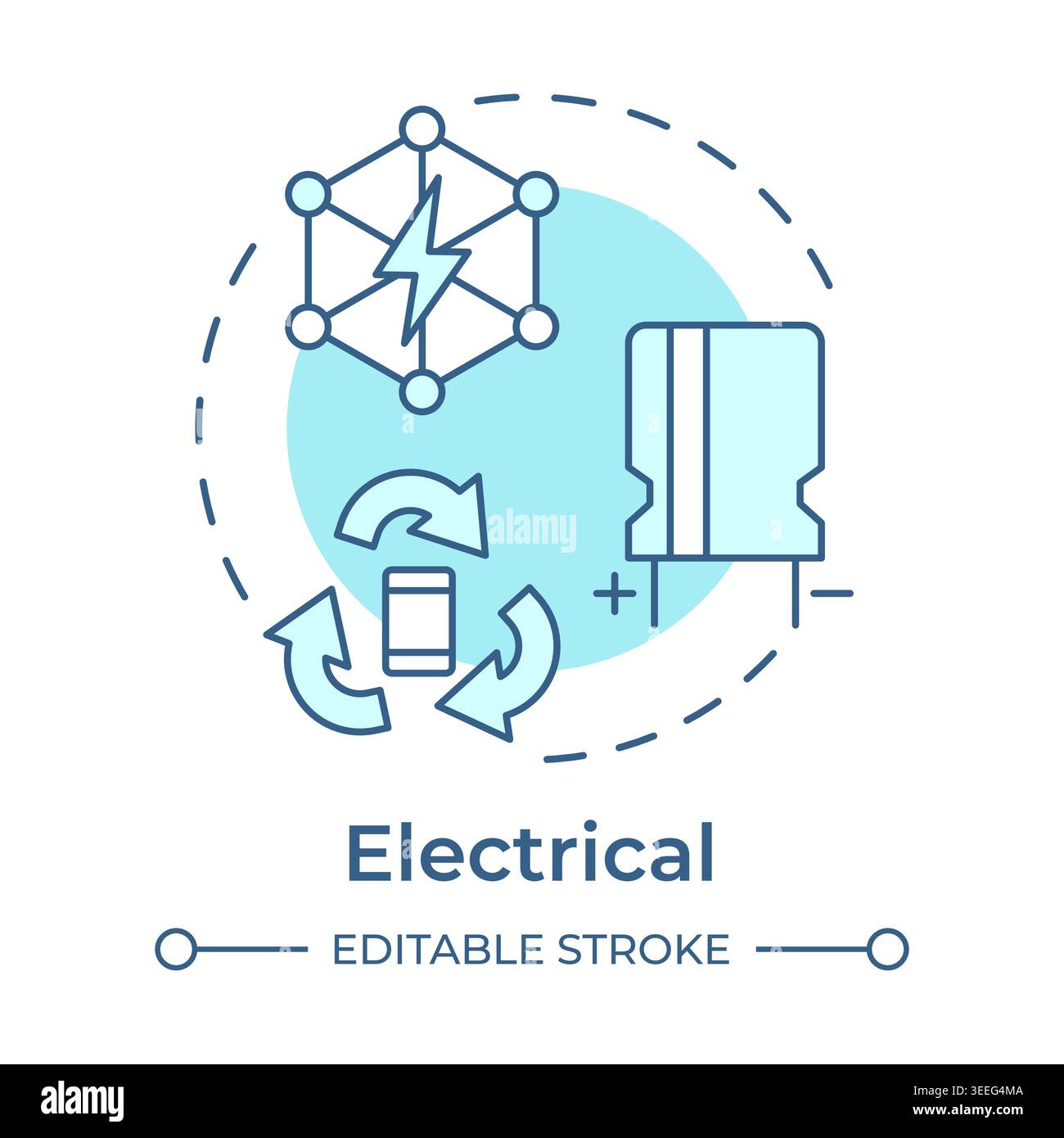Electrical soft blue concept icon Stock Vector