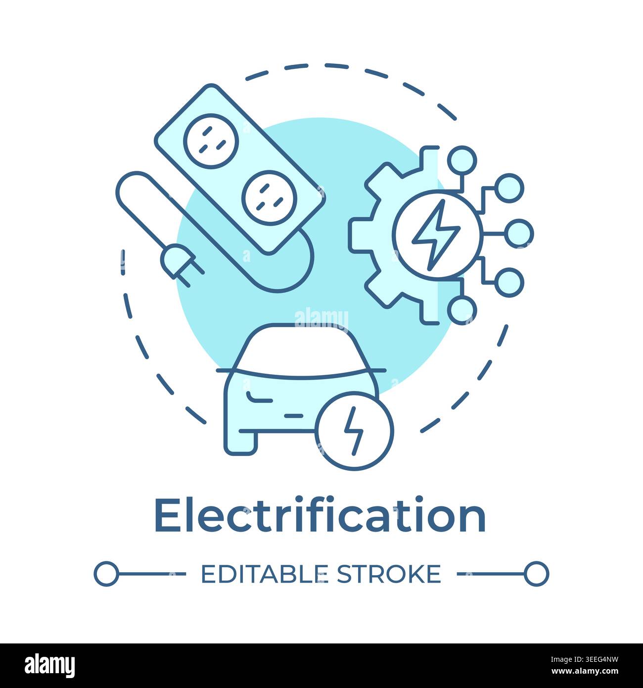 Electrification soft blue concept icon Stock Vector
