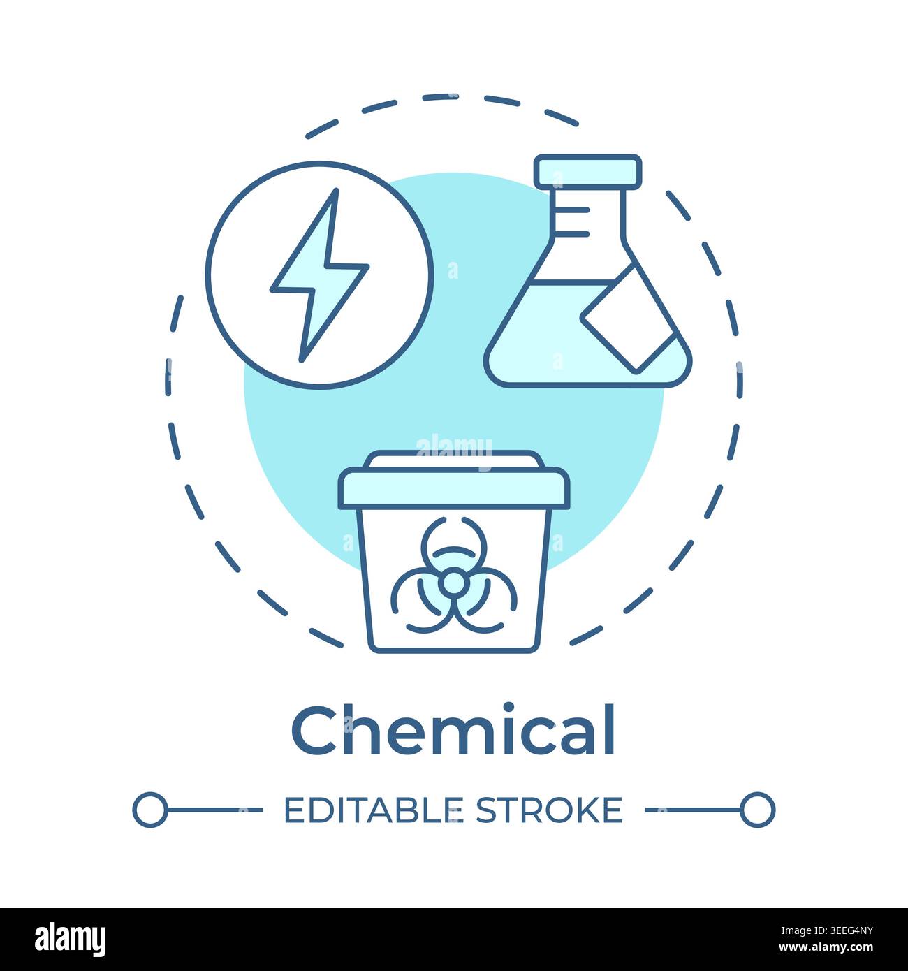 Chemical soft blue concept icon Stock Vector