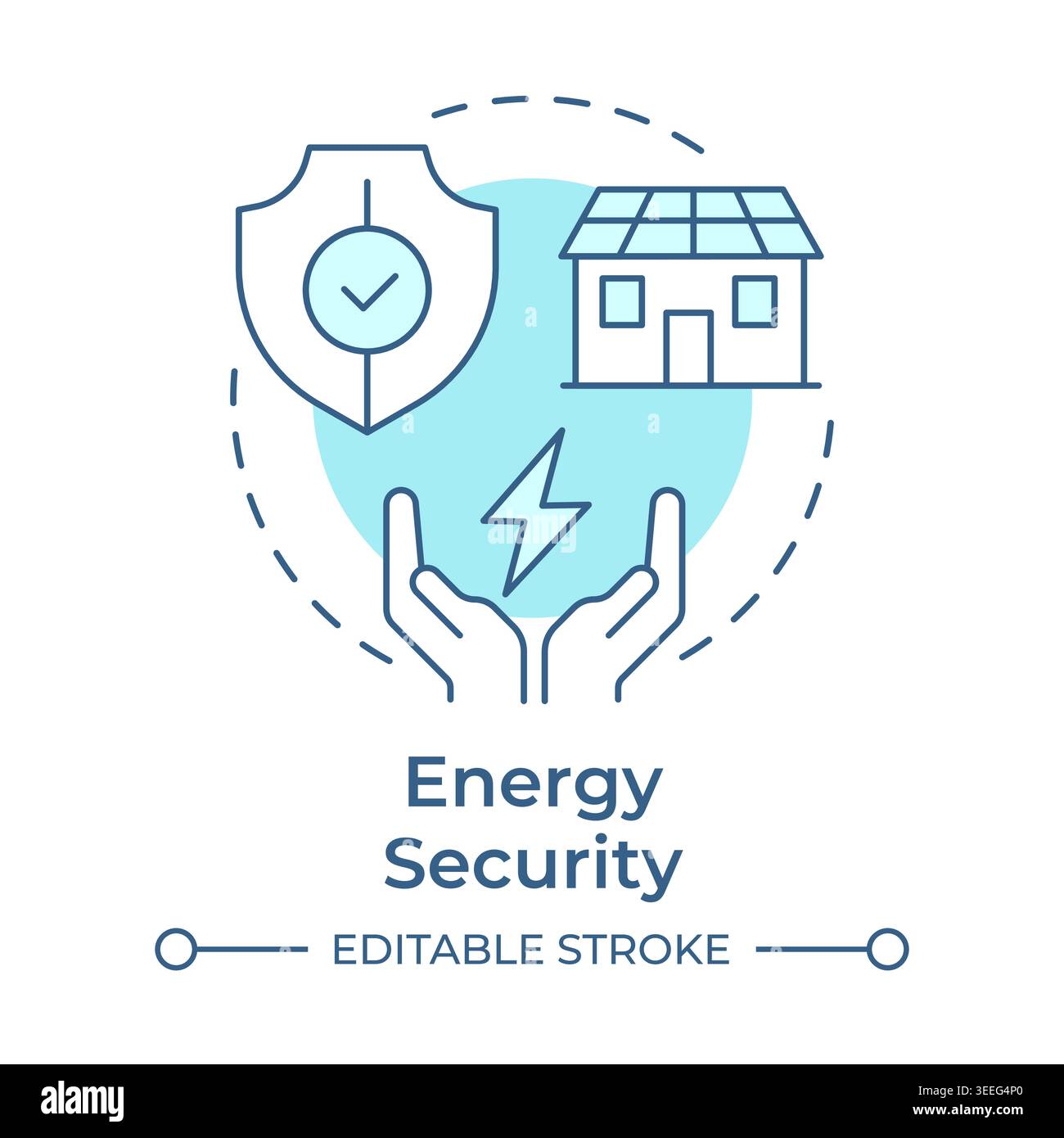 Energy security soft blue concept icon Stock Vector