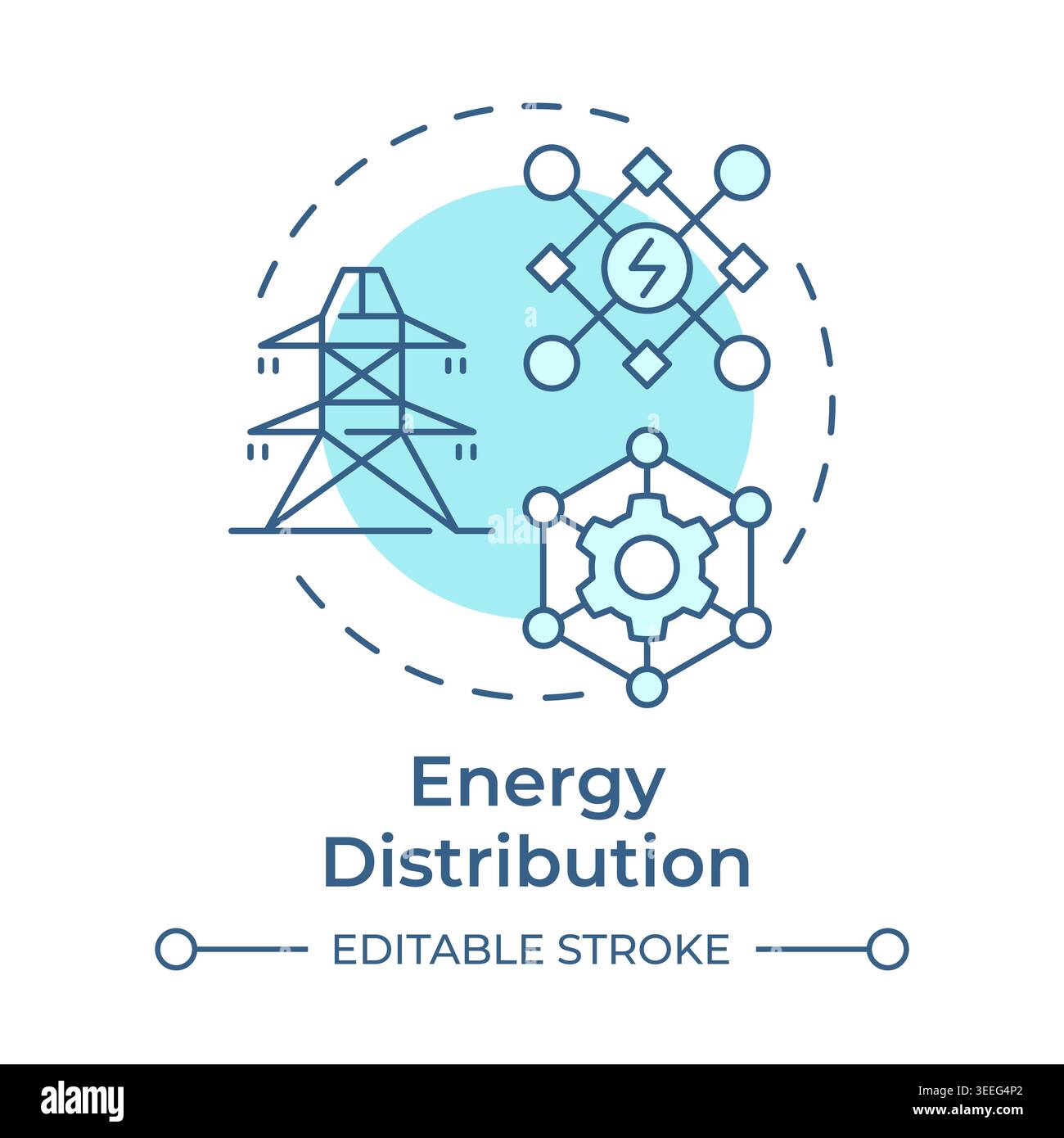 Energy distribution soft blue concept icon Stock Vector