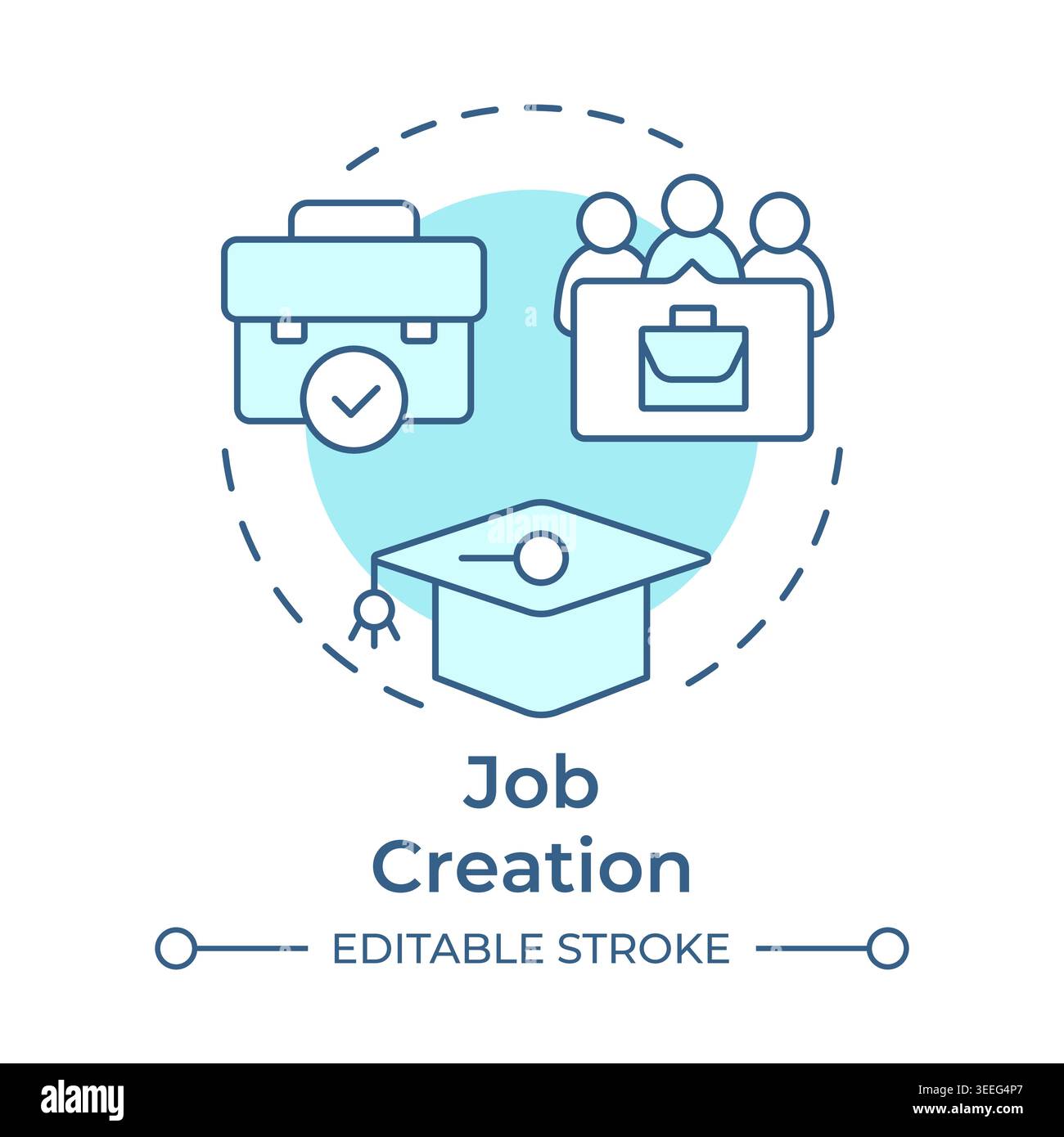 Job creation soft blue concept icon Stock Vector