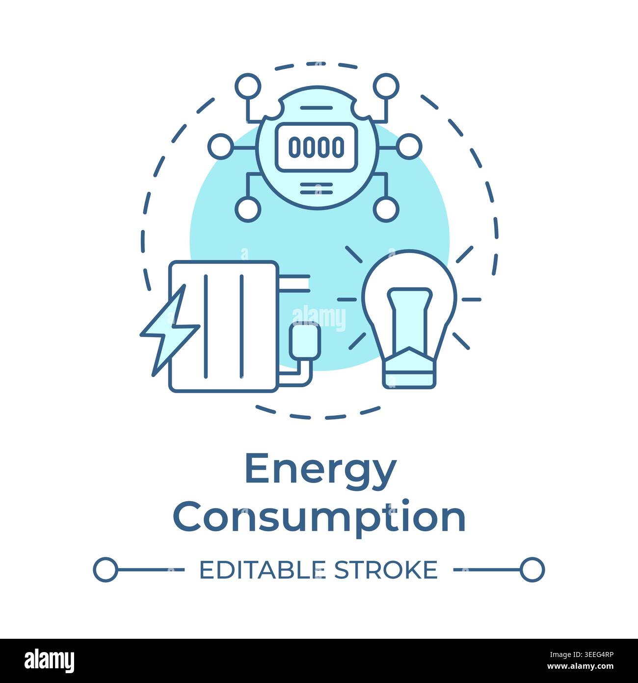Energy consumption soft blue concept icon Stock Vector