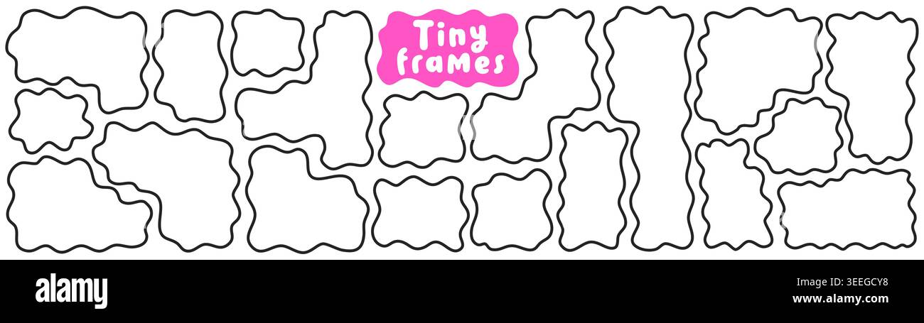 Wavy organic black and white frames. Stock Vector