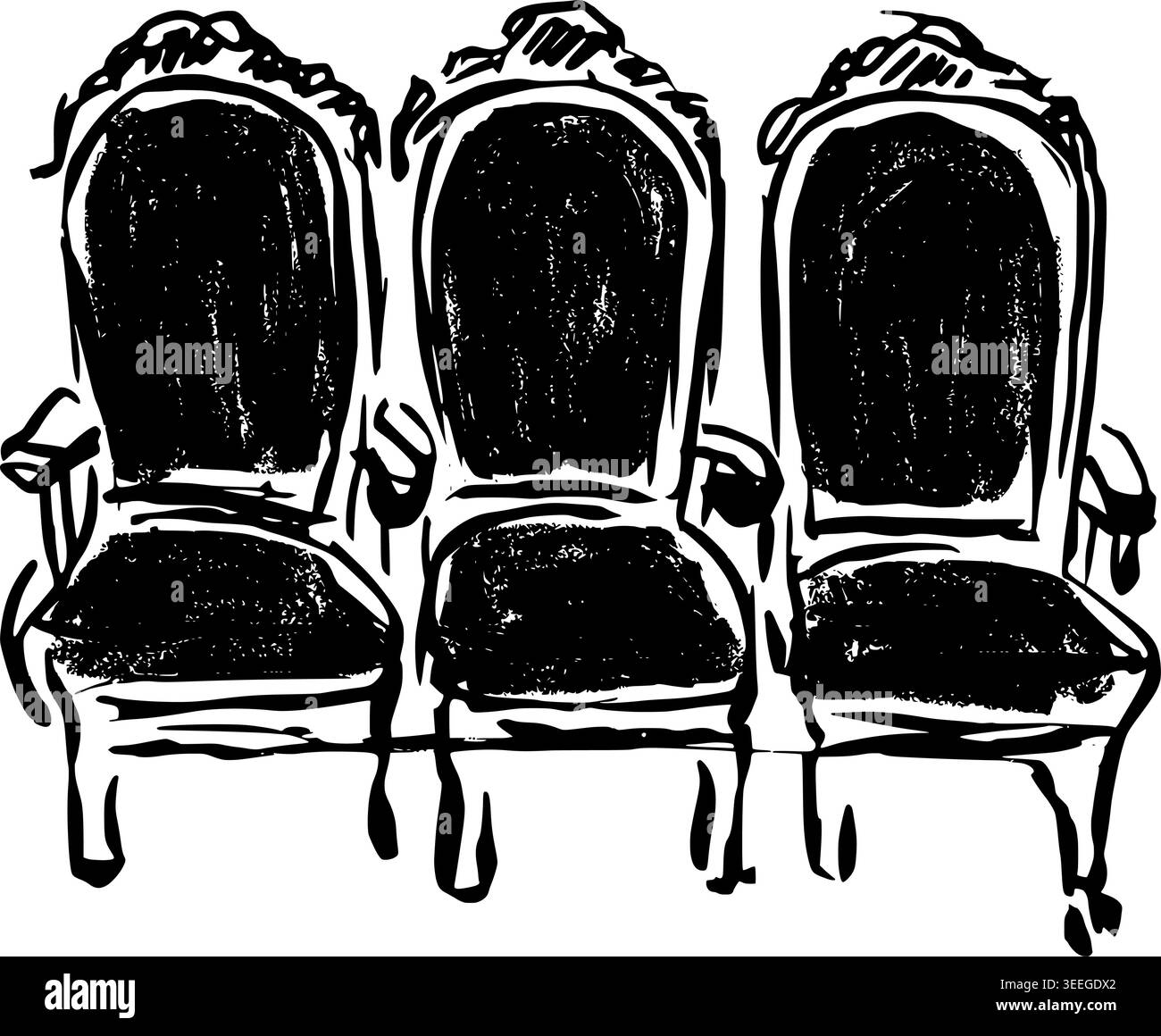 Hand Drawn Theater Seats Vector Illustration Stock Vector