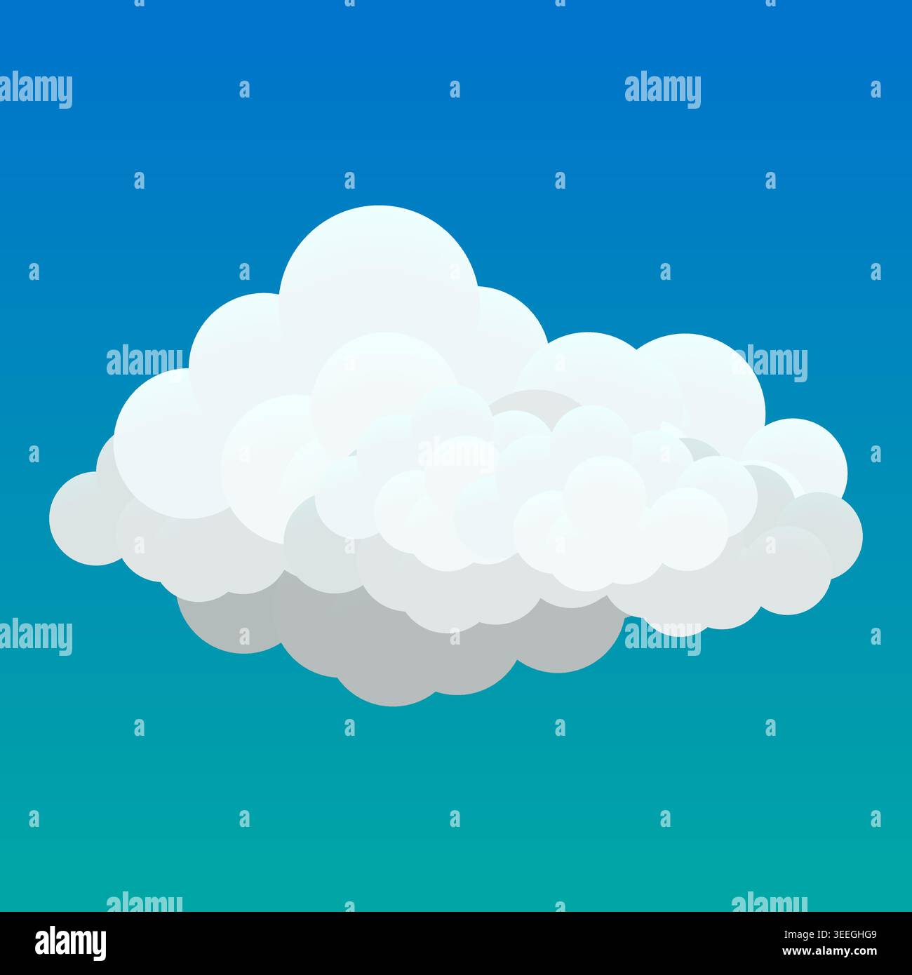 Cloud fluffy white in blue sky Stock Vector