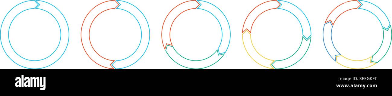 Circle diagram infographic set. Rotation round cycle vector scheme ...