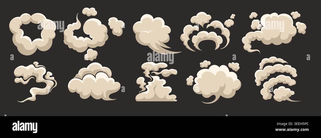 Cartoon dust clouds Stock Vector