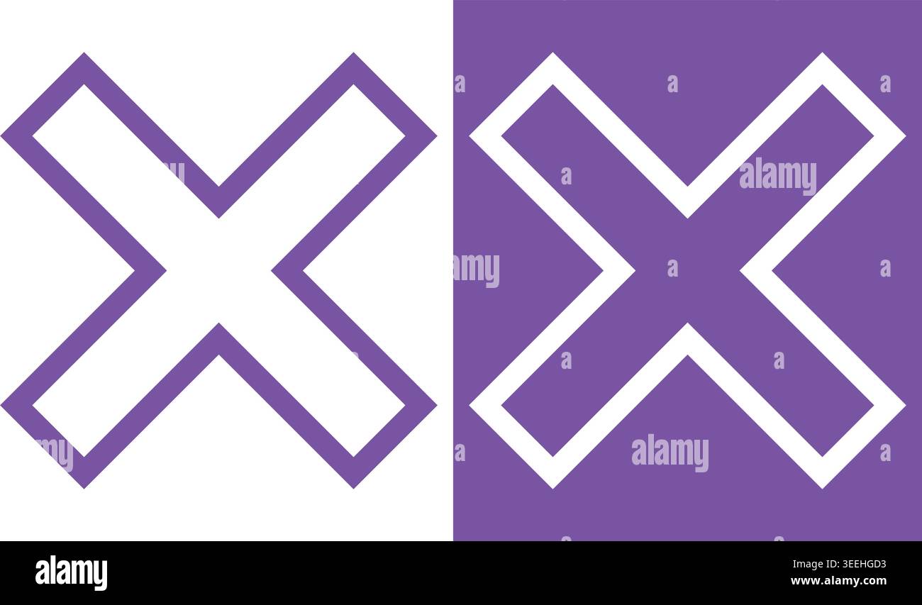 X Mark Elements Collection Stock Vector