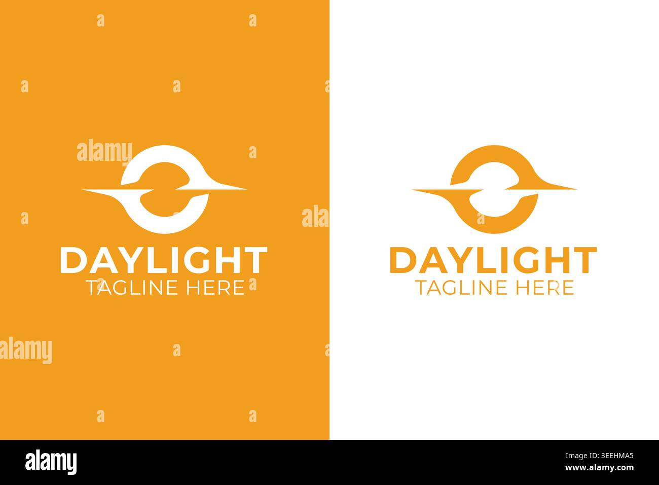 Minimalist Daylight Sun and Dynamic Horizon Logo Stock Vector