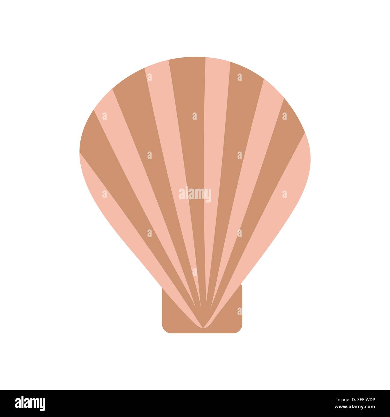 vector color seashell in a minimalist style on white background Stock Vector