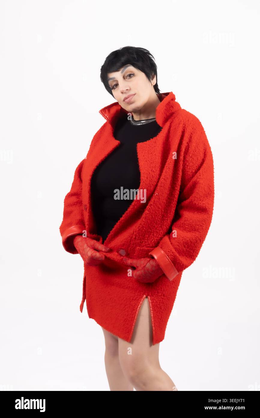 Pregnant woman in red dress hi-res stock photography and images - Alamy
