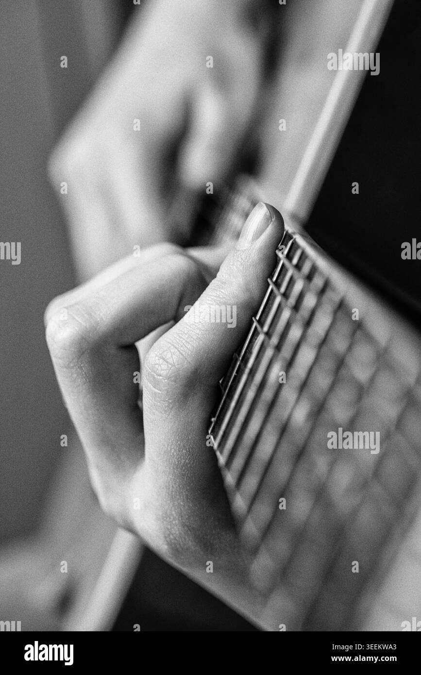 Vibration white finger Black and White Stock Photos & Images