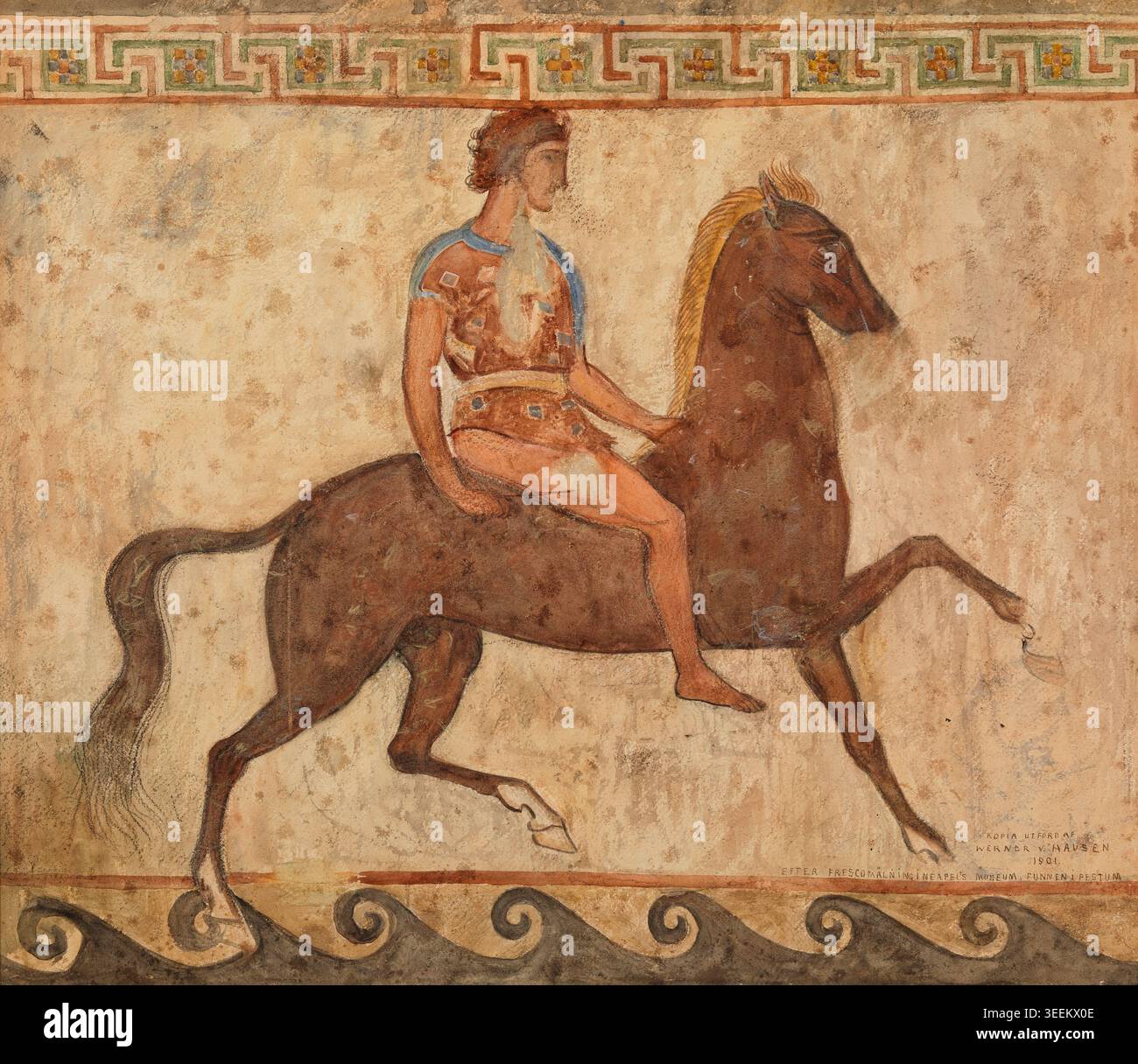 Classical Rider Historic illustration of Young rider by Werner von Hausen, a copy after ...
