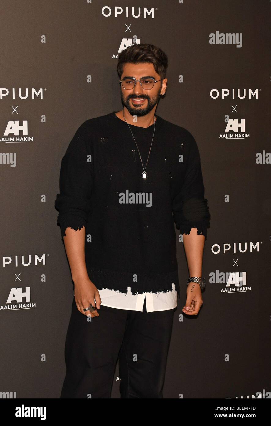 Mumbai, India. 11th May, 2026. Indian film actor Arjun Kapoor poses for a photo during the unveiling of Aalim Hakim's Opium eyewear collection in Mumbai. Credit: SOPA Images Limited/Alamy Live News Stock Photo