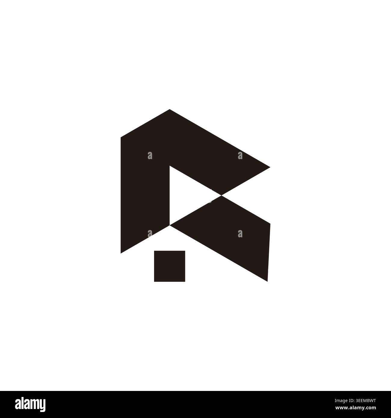 letter r simple home shape simple geometric logo vector Stock Vector