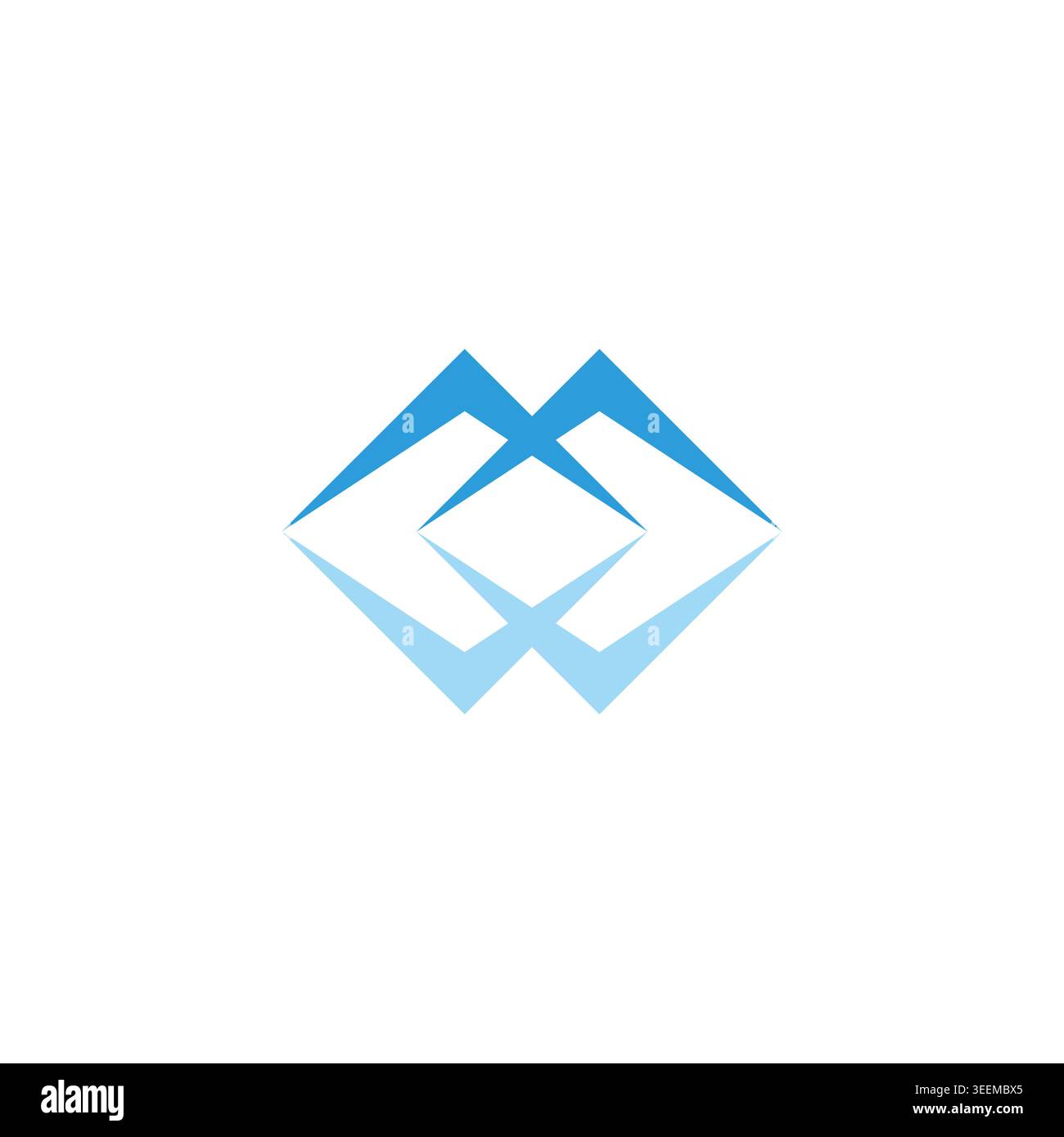 letter m mountain lake shadow logo vector Stock Vector
