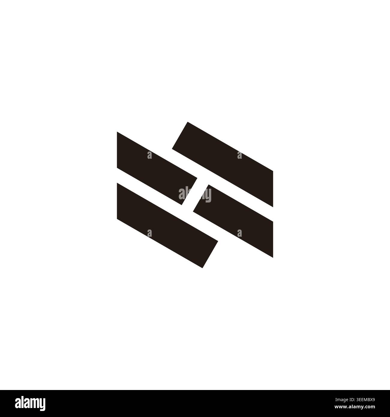 letter h abstract stripes geometric motion logo vector Stock Vector