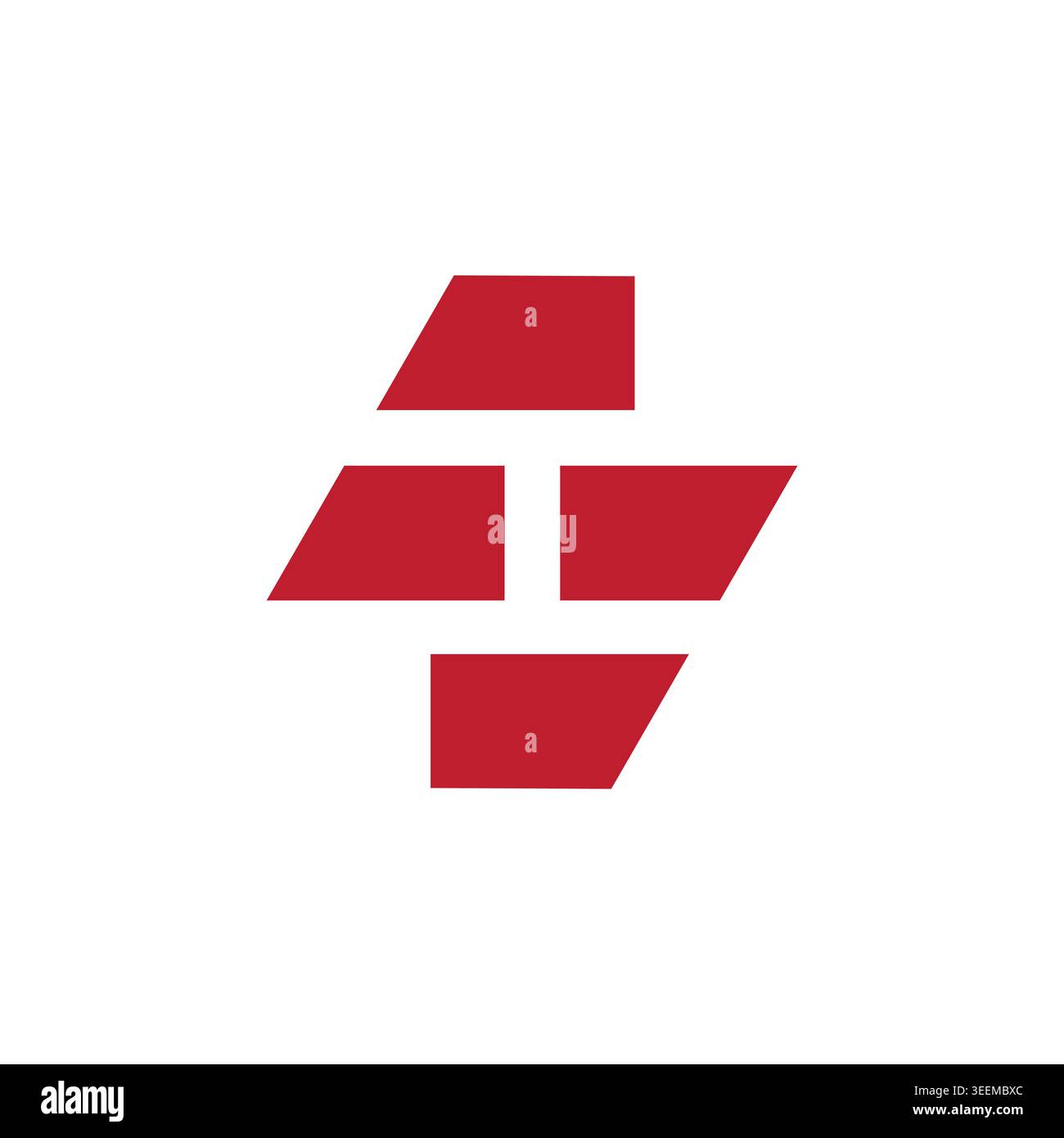 letter st simple stripes wall brick red logo vector Stock Vector