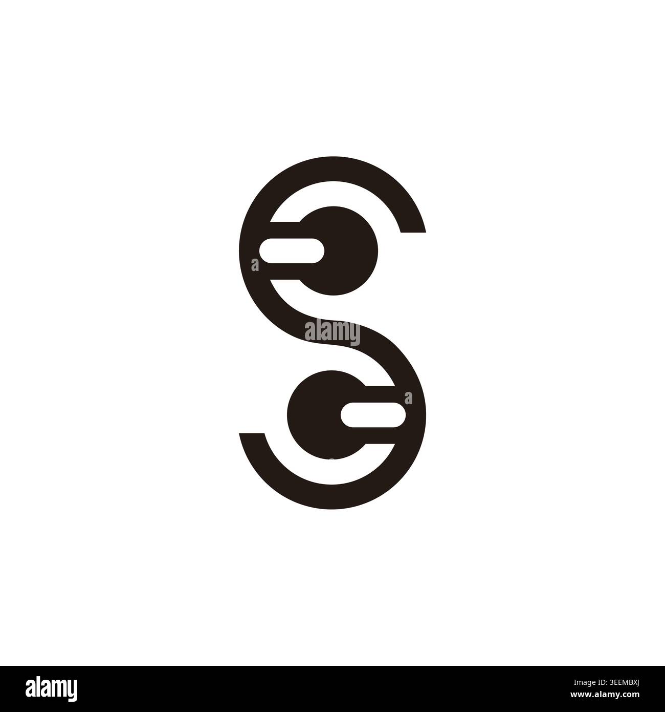 letter sc abstract linked lines geometric logo vector Stock Vector