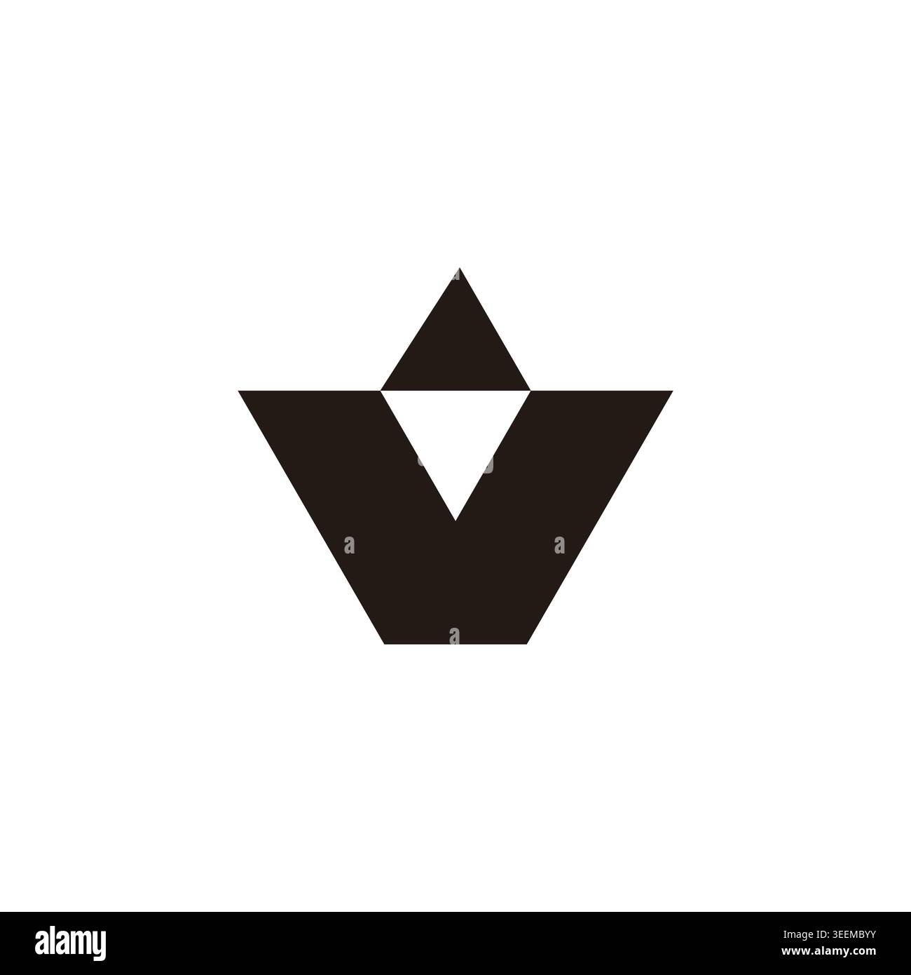 letter v simple triangles arrow geometric bold logo vector Stock Vector