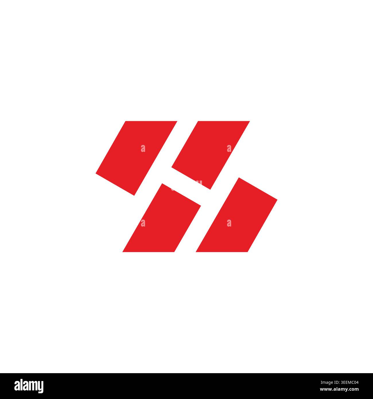 letter h s stripes red motion geometric logo vector Stock Vector