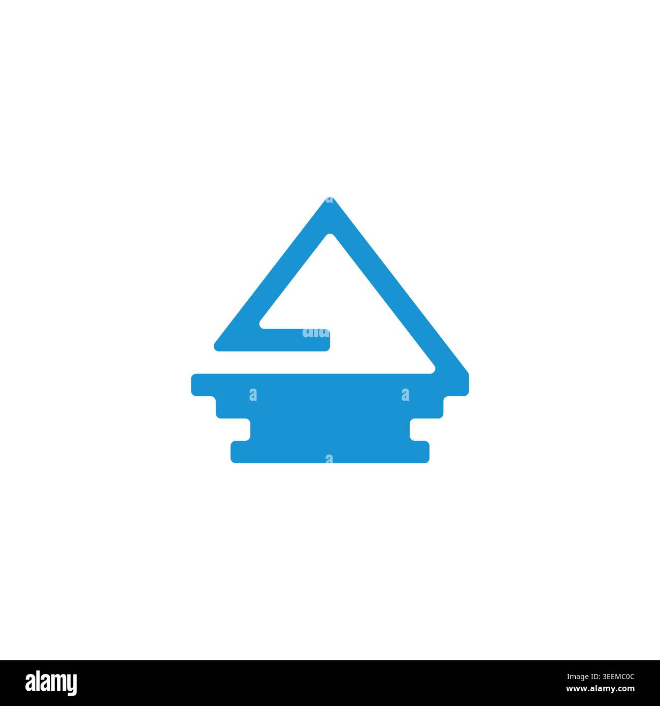 triangle blue ocean triangle mountain ice logo vector Stock Vector