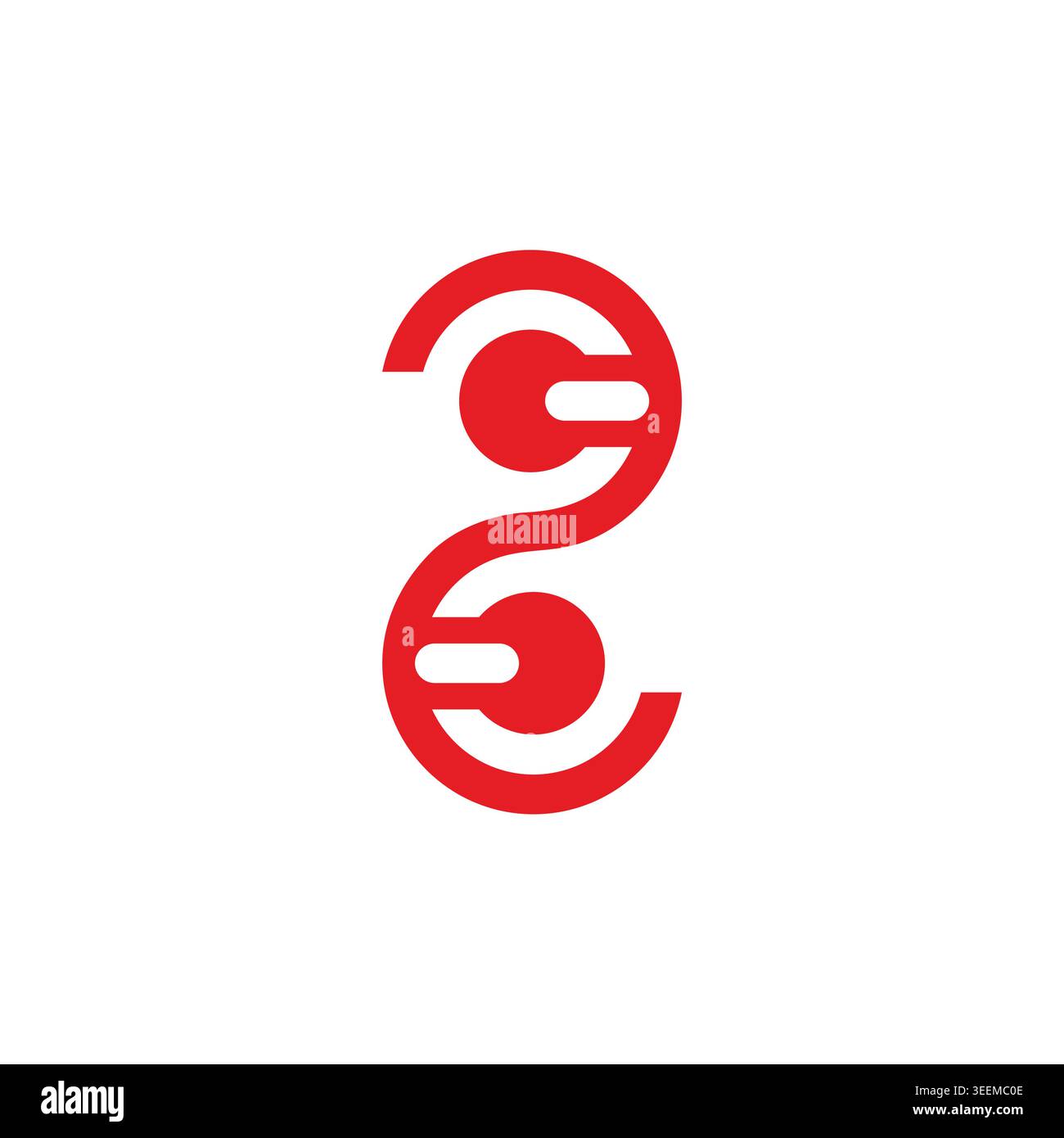 number two power button abstract logo vector Stock Vector