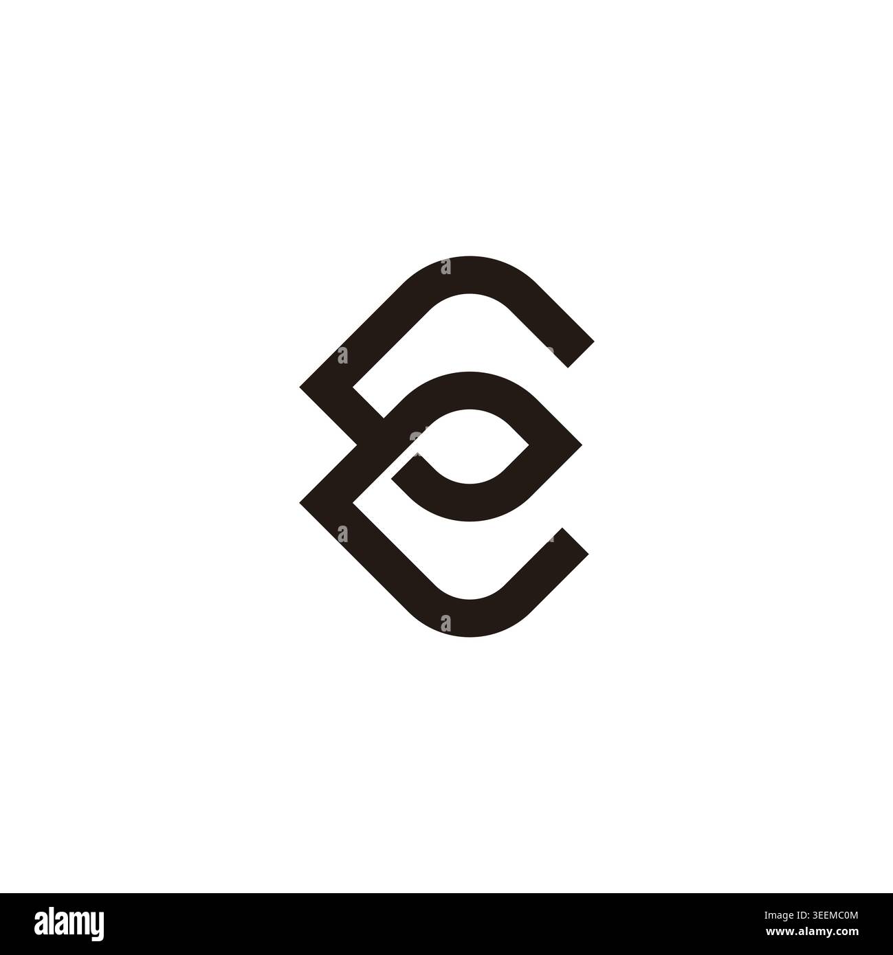 letter e loop simple geometric overlap logo vector Stock Vector