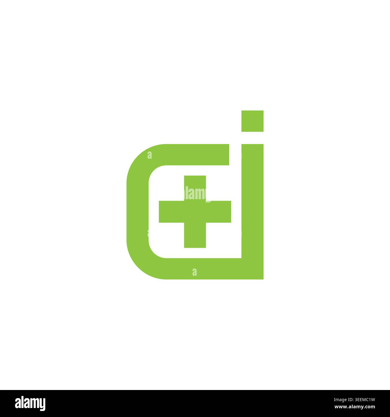 letter ci ic simple plus medical geometric logo vector Stock Vector
