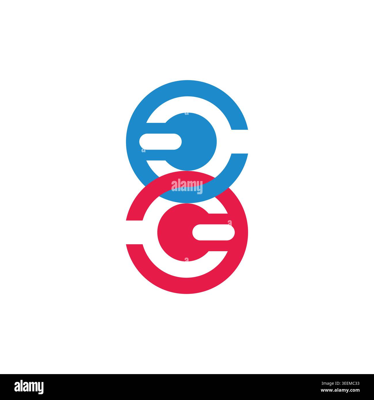 letter cc abstract colorful circles linked logo vector Stock Vector