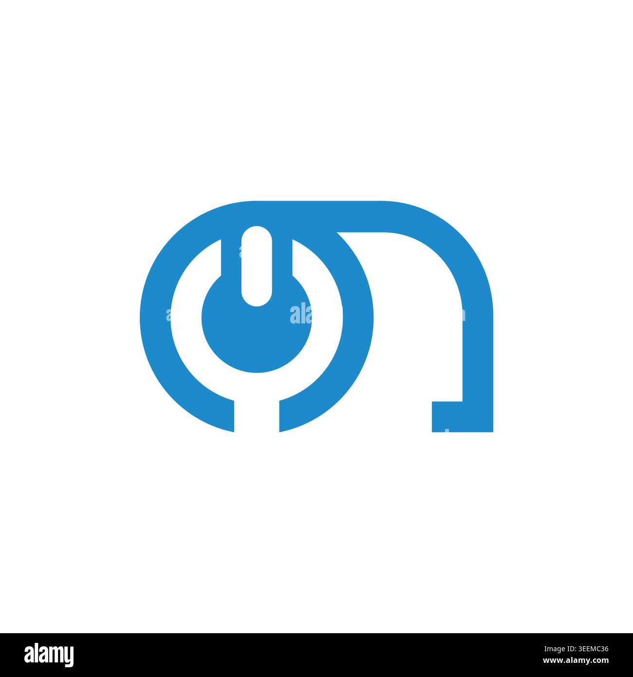 letter on power button symbol icon vector Stock Vector
