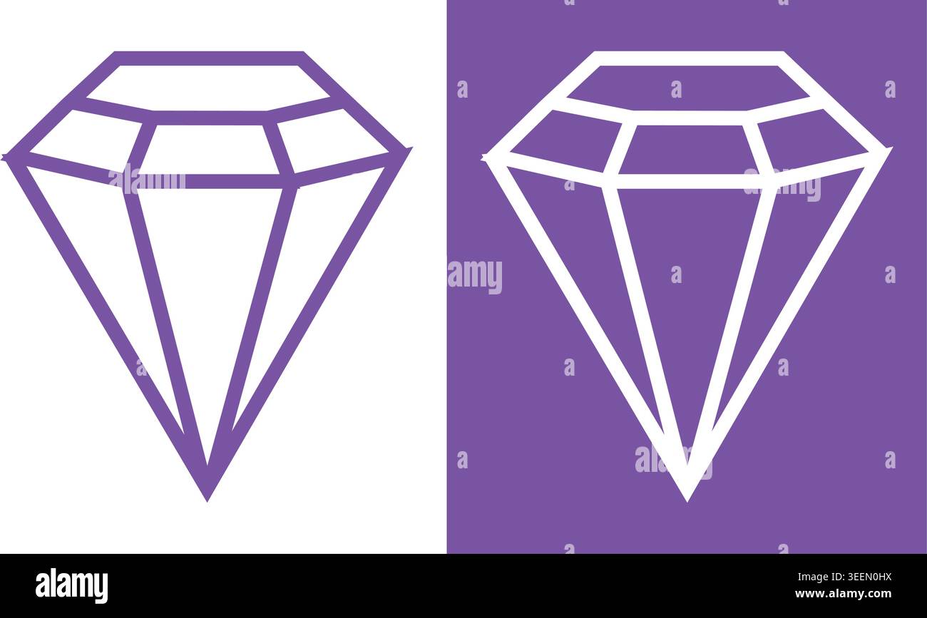 Diamond Icon Set Stock Vector