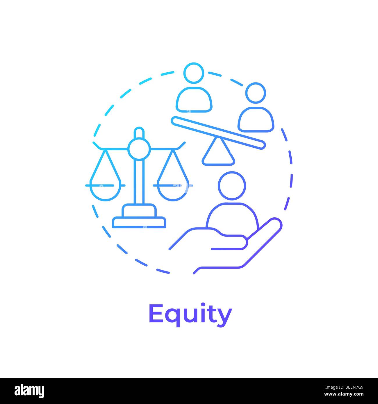 Equity blue gradient concept icon Stock Vector
