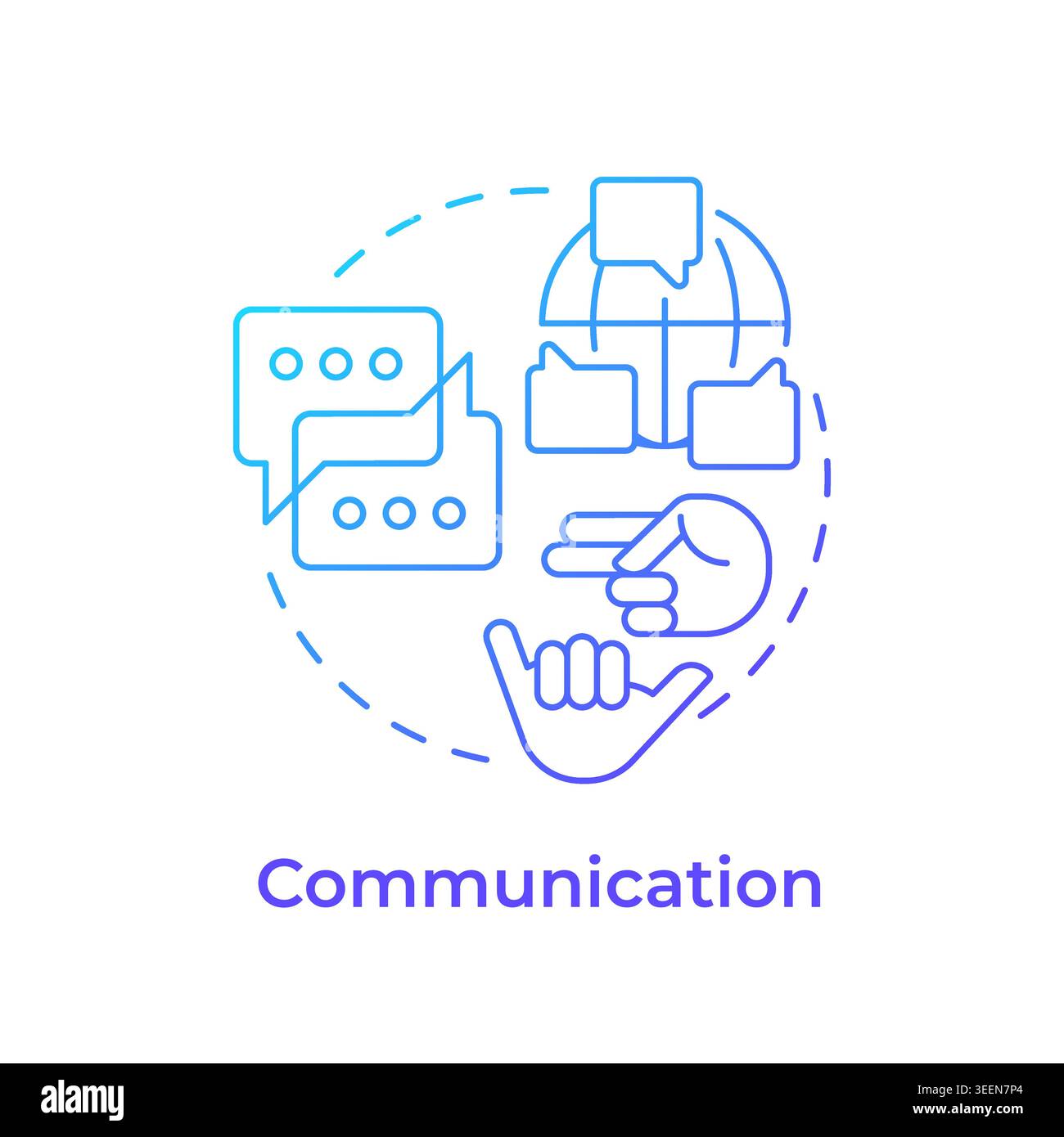 Communication blue gradient concept icon Stock Vector